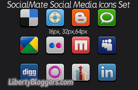 SocialMate Social Media Icons Set SocialMate Social Media Icons Set