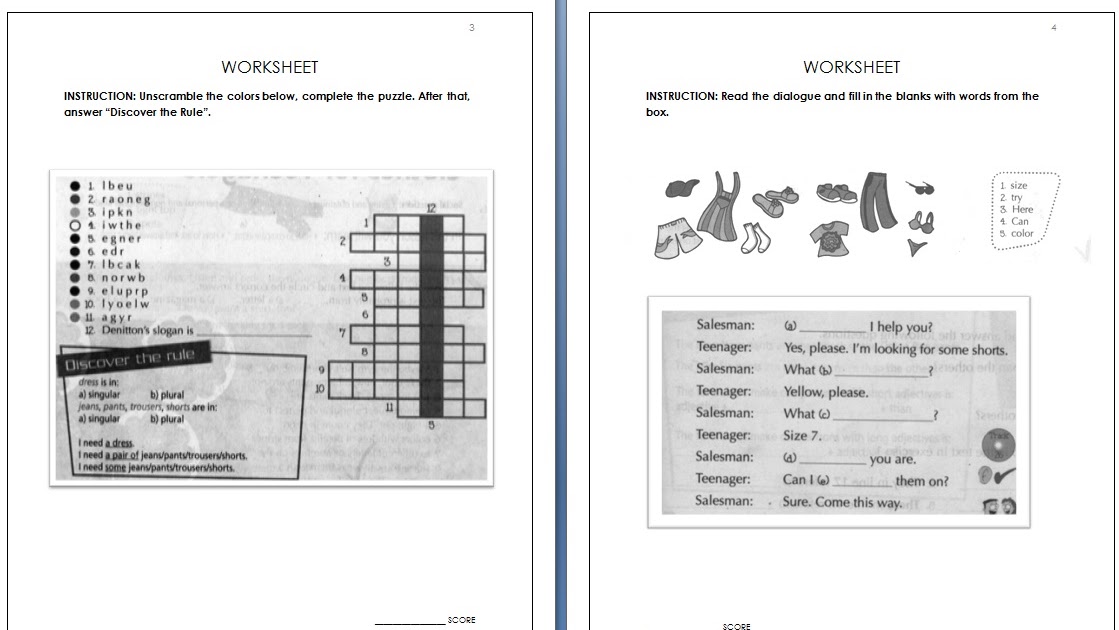 English 2nd grade 2011-2012: Worksheets