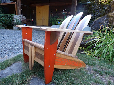 Adirondack chair made from skis  For the Garden  Pinterest