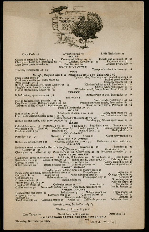 Vintage Thanksgiving Menus from 1895-1949 ~ vintage everyday