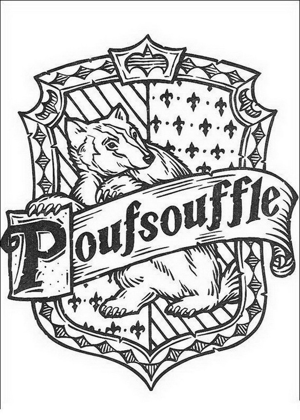 COLOREA TUS DIBUJOS Escudo de Poufsouffle para colorear