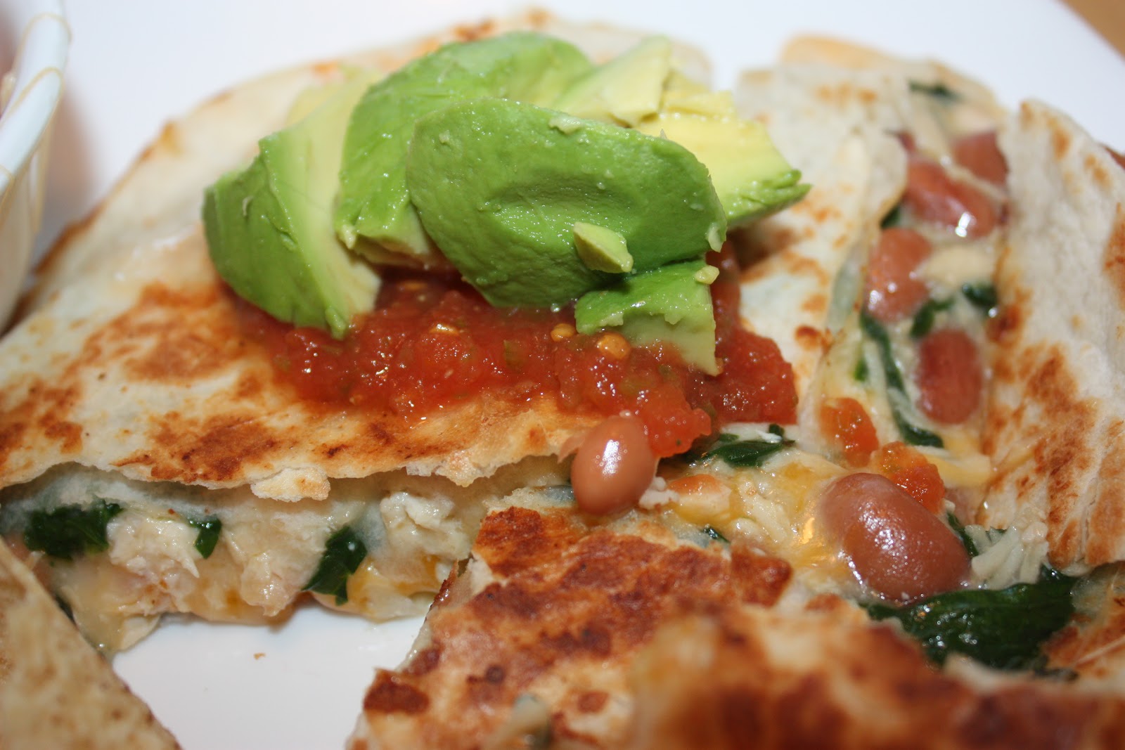 cooking with crystal Chicken and Spinach Quesadillas