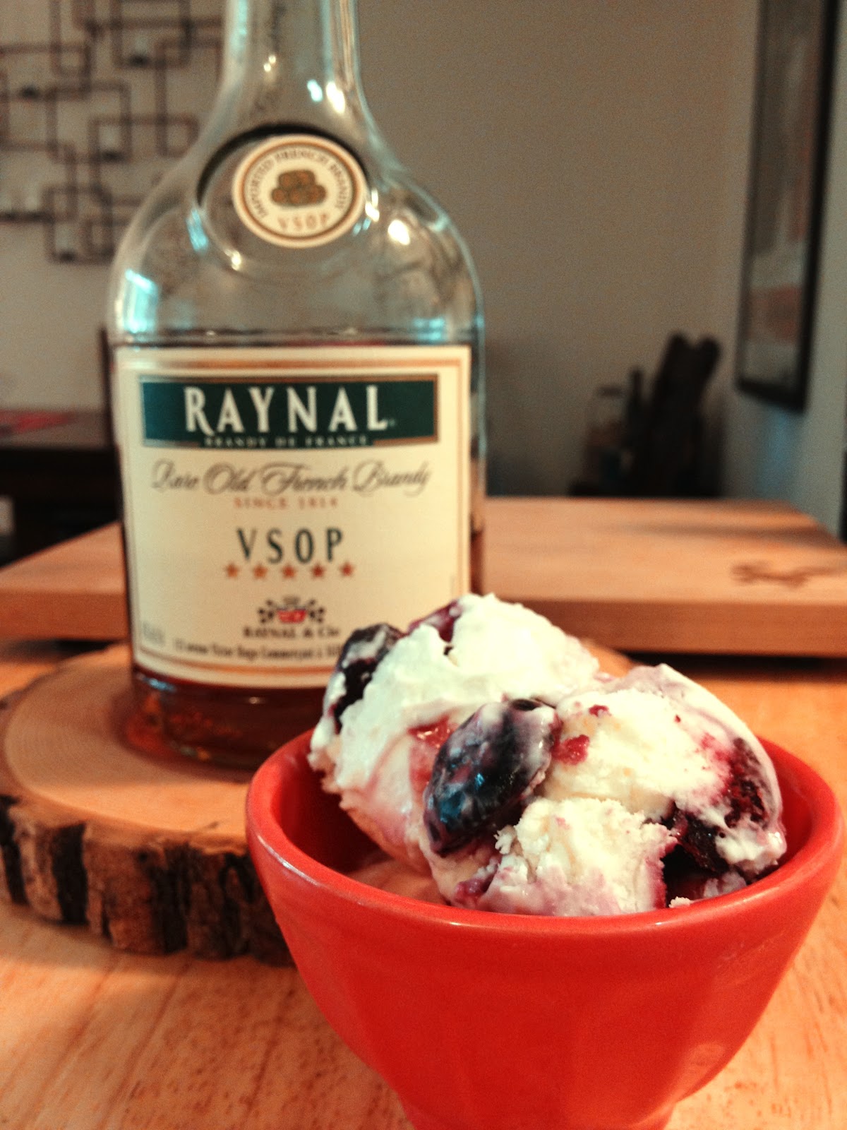The Lush Chef Goat Cheese Ice Cream with Brandied Cherries