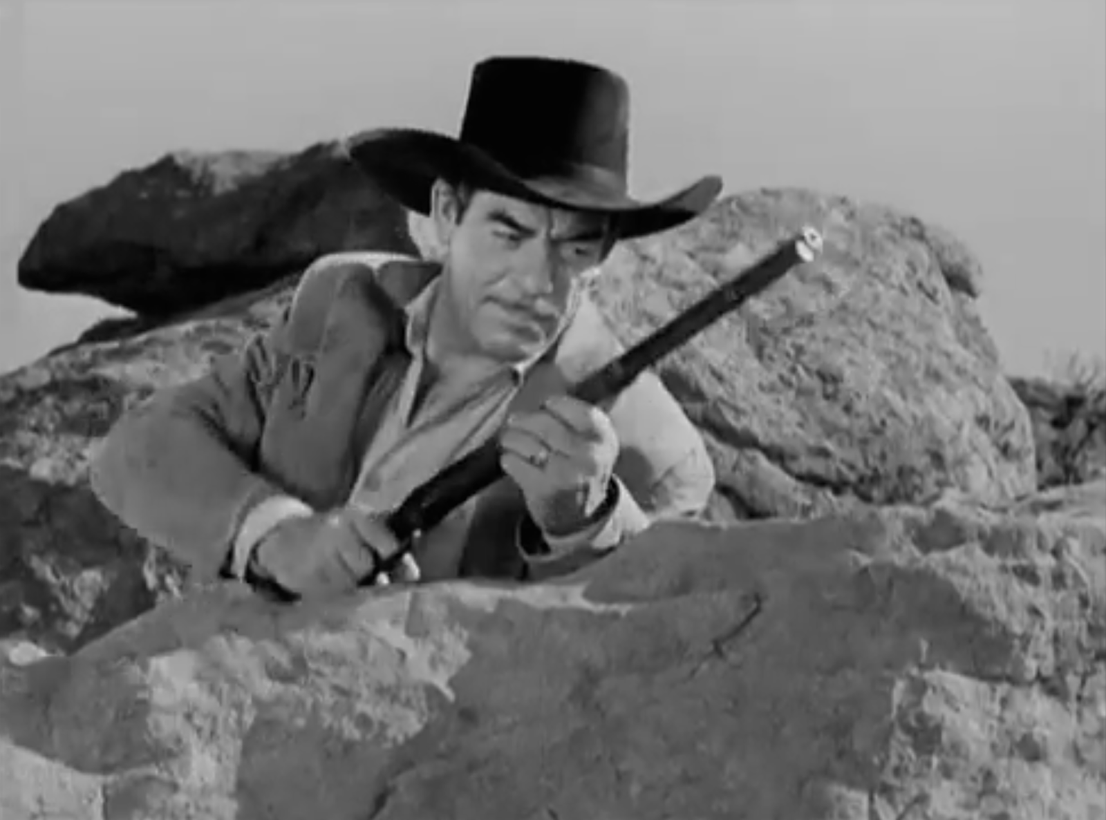 Iverson Movie Ranch Glenn Strange and his "Strange Rock" Sam the