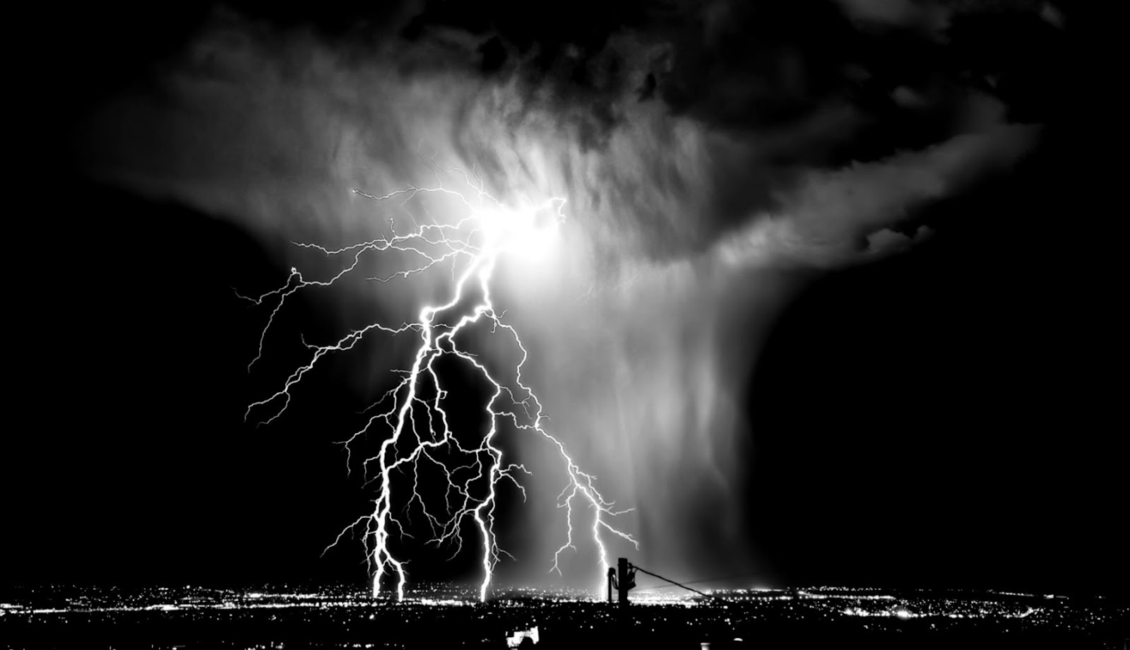 Black and White Lightning Storm Black and White Lightning Storm