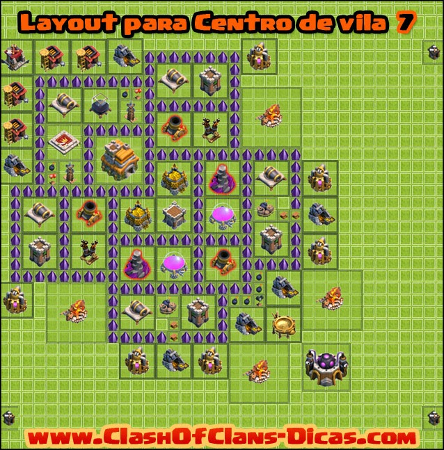 Clash clans dicas cv7 layout defesa cv