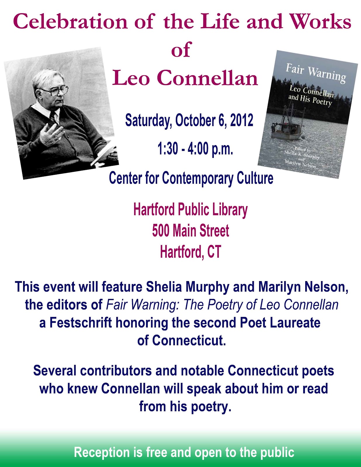 Fair Warning:Leo Connellan and His Poetry Sheila Murphy and Marilyn Nelson