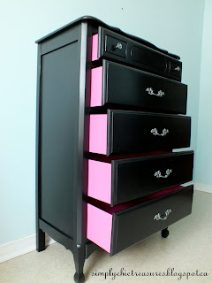 drawers painted hot pink