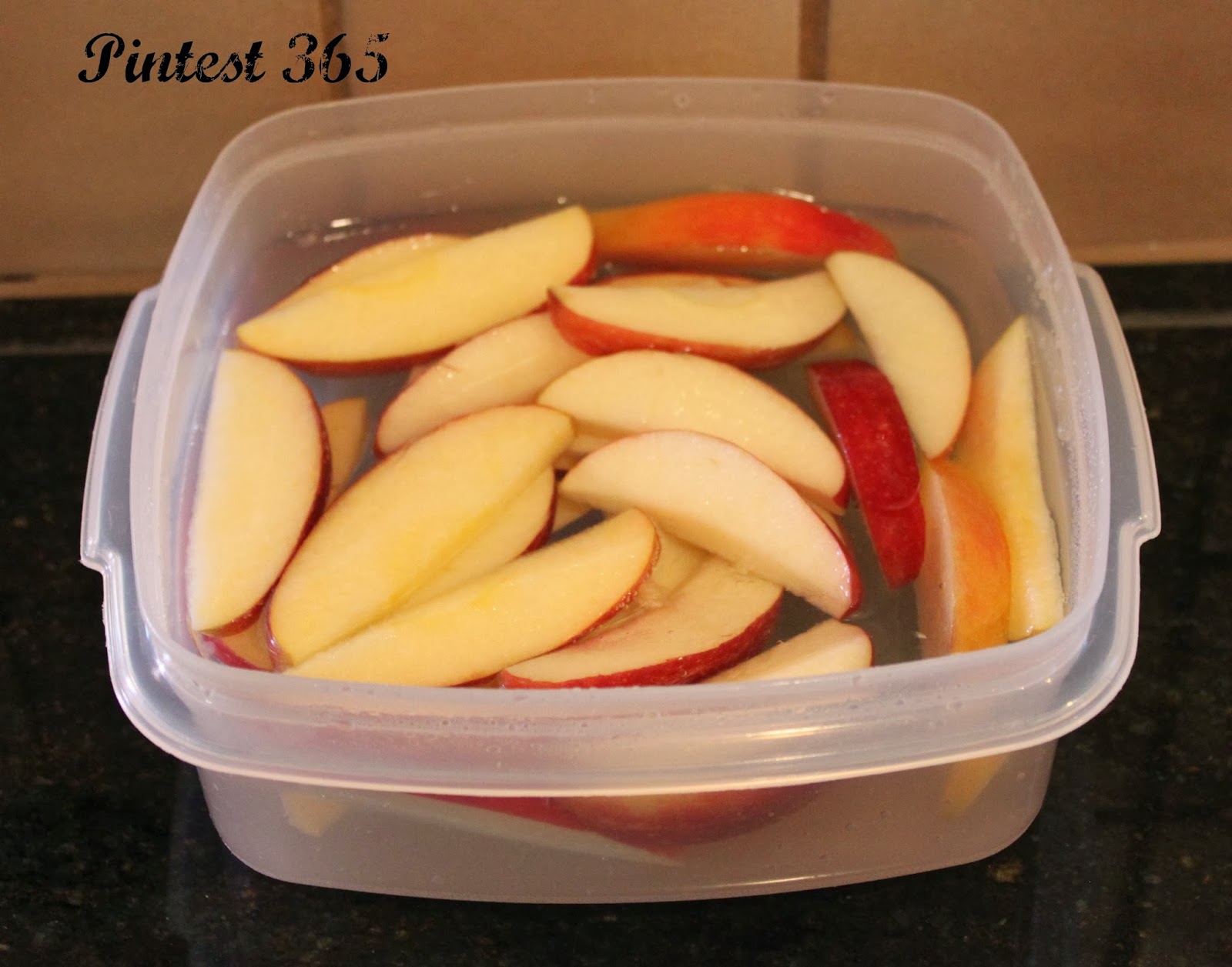 Pintest 365. Day 47 Salt Water Soak to Keep Apples from Turning Brown