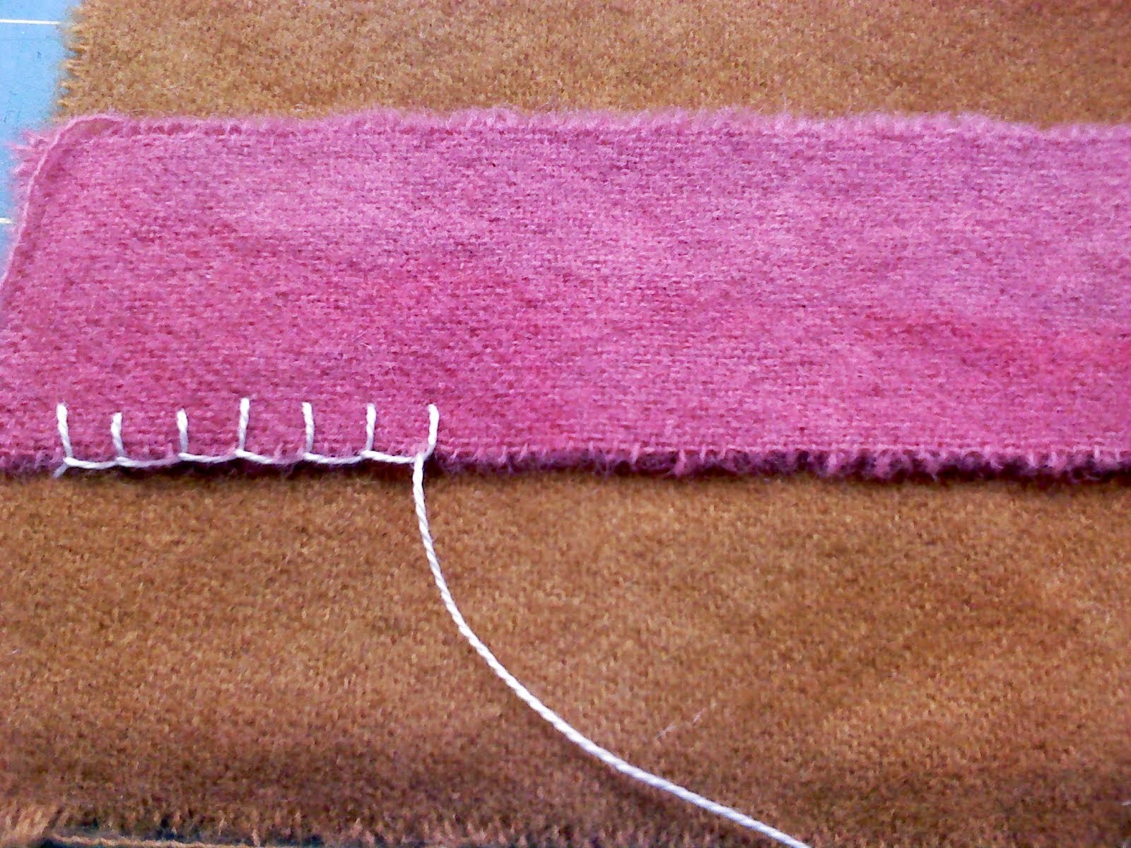 Country Craft Cupboard Blanket stitching 2 pieces together