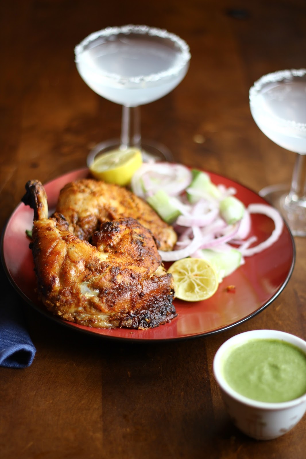 A Bit of This and A Bit of That Tandoori Chicken with Coriander Dip