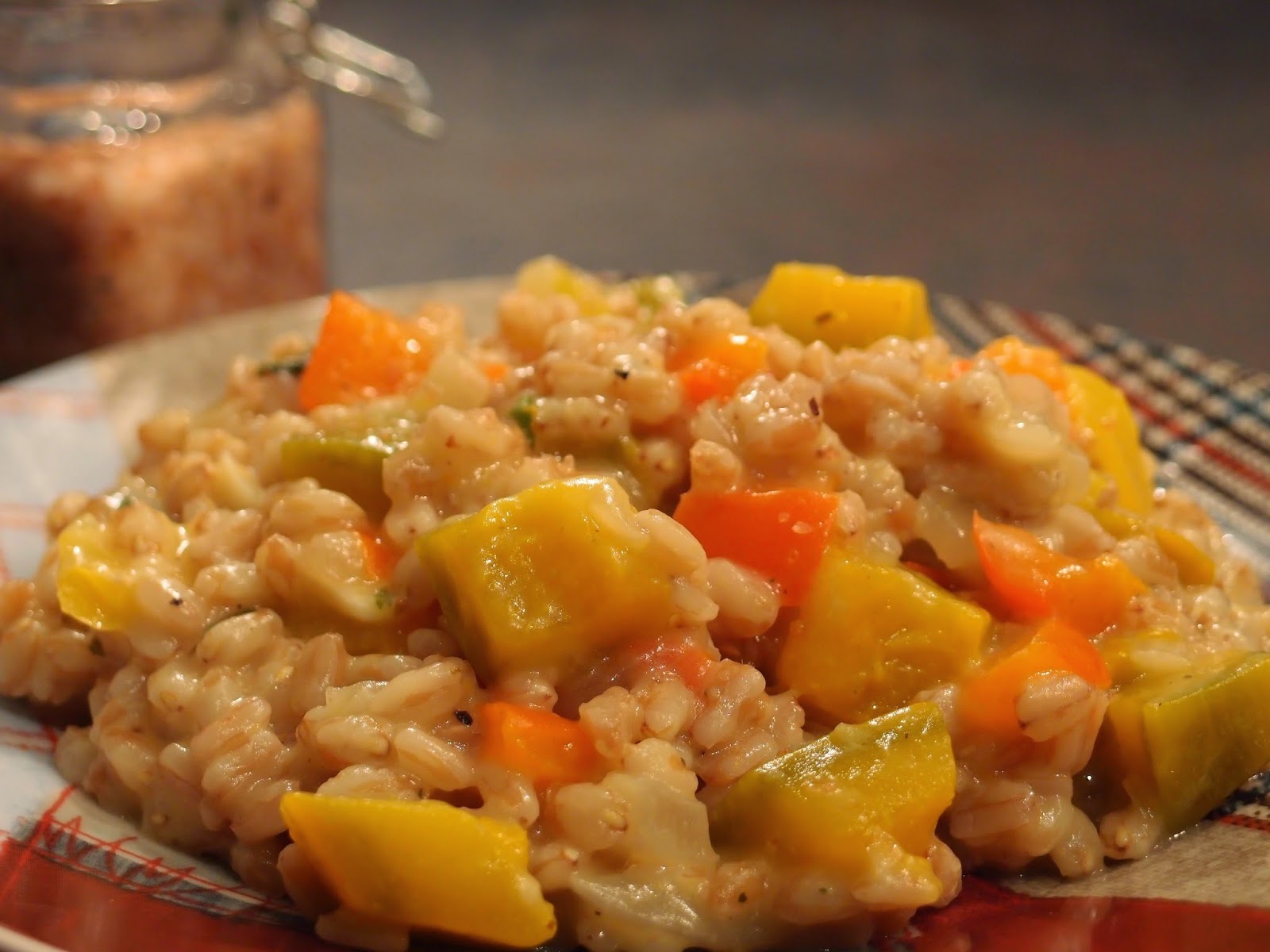 The VegHog Onion squash spelt risotto