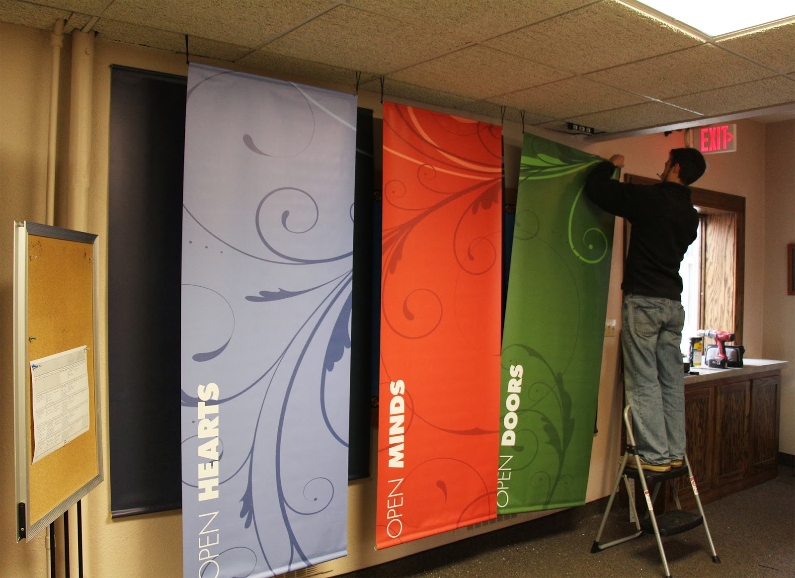 Our Hanging Banner Displays at Wesley United Methodist Church Lifewall