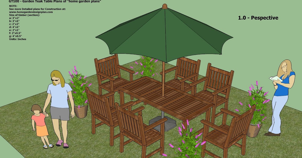 Gt100 Garden Teak Tables Woodworking Plans Outdoor Furniture Plans