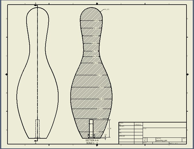 Drafting 3 Bowling Pin