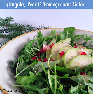 arugula, pear & pomegranate salad