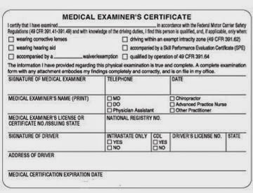 Dot Medical Examiner Practice Test