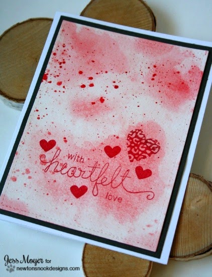 heartfelt watercolor card by Jess Moyer | stamps by Newton's Nook Designs