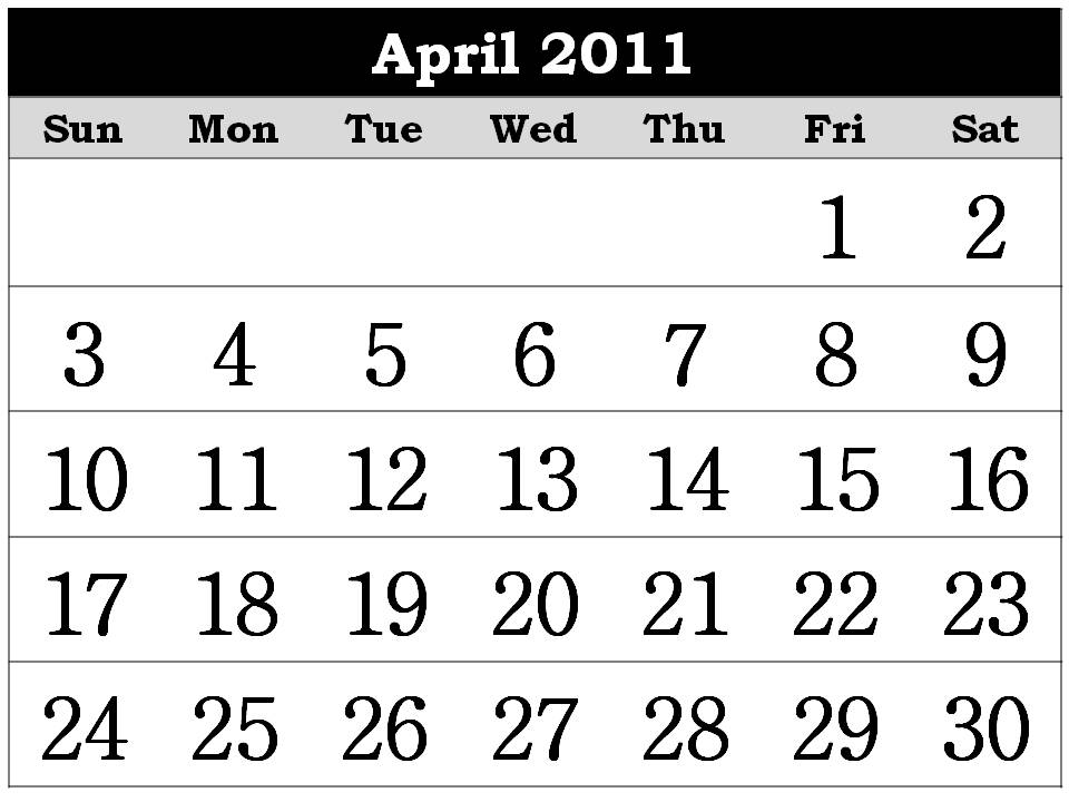 2011 calendar template microsoft. 2011 calendar april.