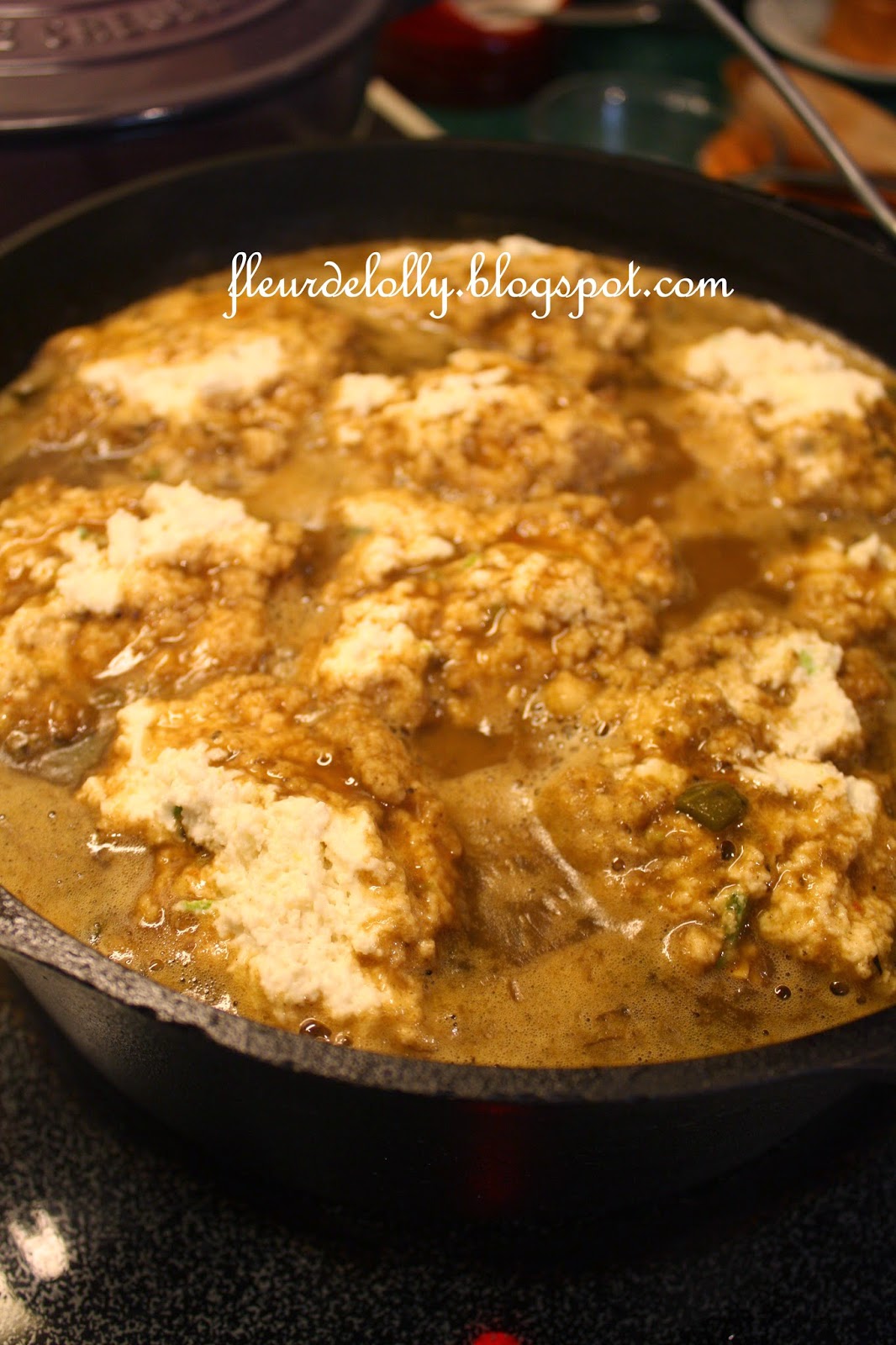 Fleur de Lolly Black Bean/Pinto Bean Stew with Jalapeno Cornmeal Dumplings