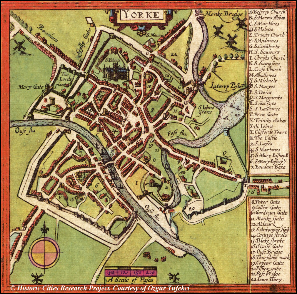Authentic medieval map of York