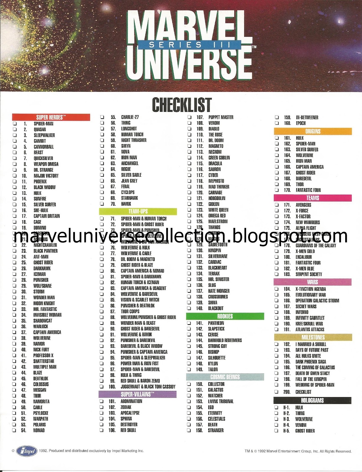 My Marvel Universe trading card collection Marvel Universe Series III