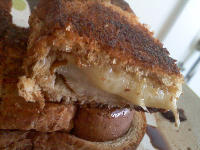 gooey, dripped grilled cheese