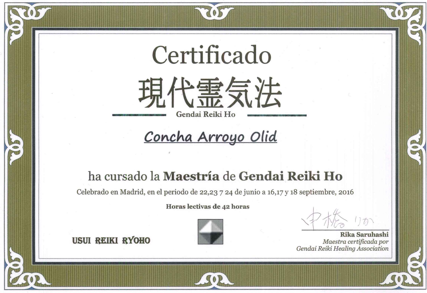 Maestría Gendai Reiki Ho