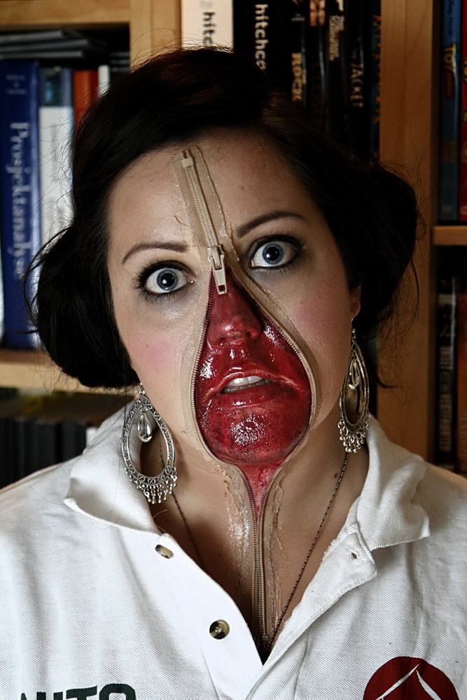 Scary Zipper Face Costume for Halloween Damn Cool Pictures