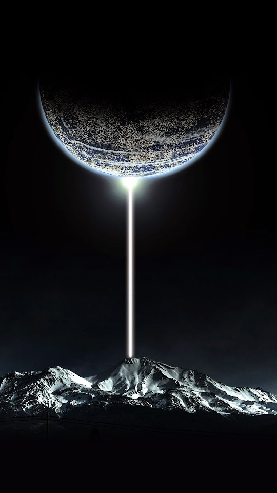 Ray Of Light Mountain Planet Android Wallpaper