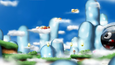 Ilustración de video juego de Mario Bros