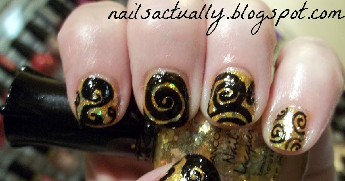 Nails Actually: Black Swirl Nails