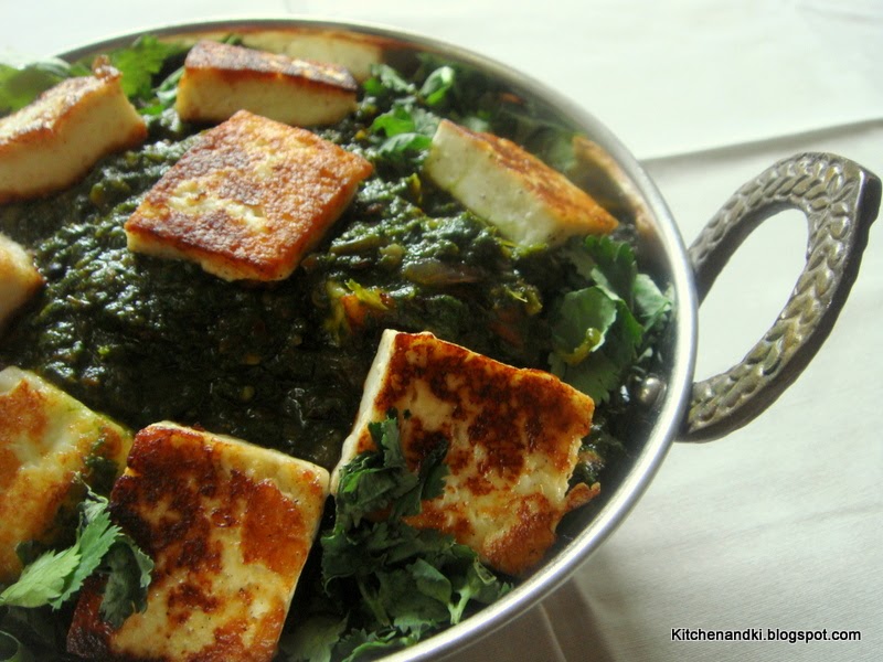 Palak Paneer/ Spinach Gravy with Cottage Cheese