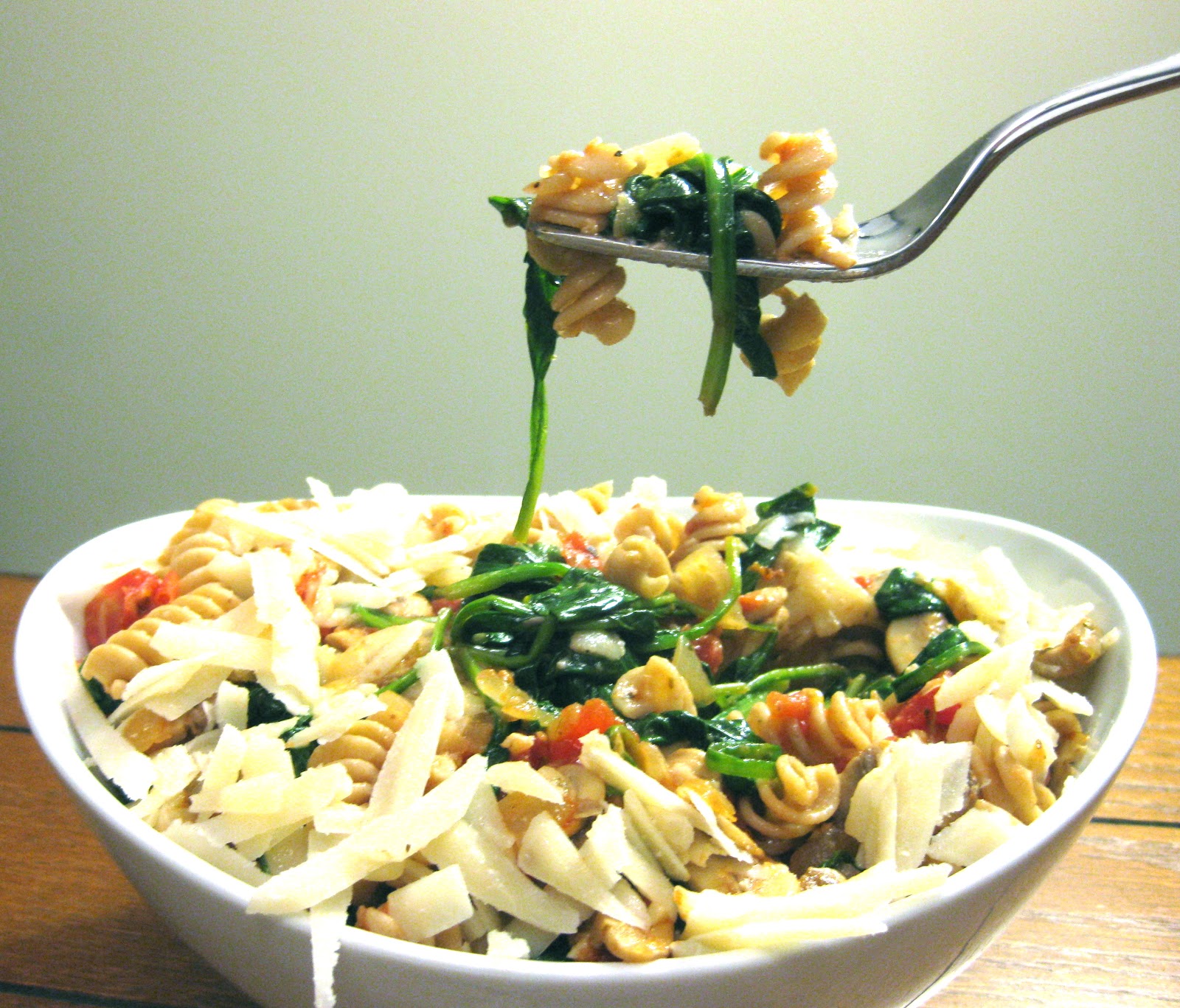 Stew or a Story: Pasta with Spinach, Mushrooms & Onions