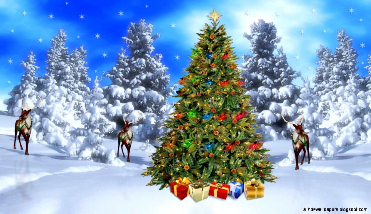 Christmas Winter Scene Wallpaper