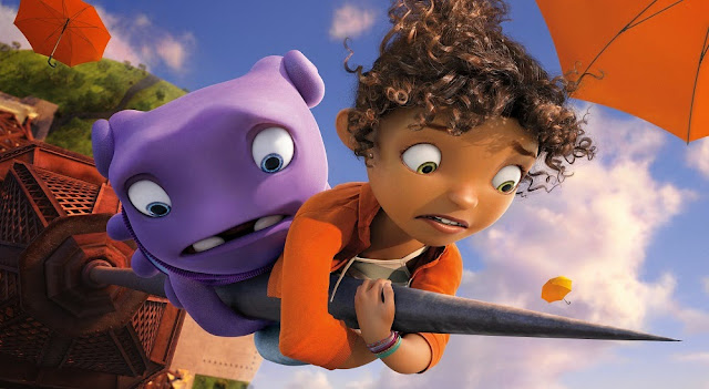 Rihanna as "Tip", the girl who crosses path with Oh. Home 2015 still Oh and Tip