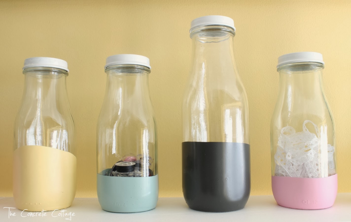 The Concrete Cottage Paint Dipped Starbucks Frappuccino Bottles