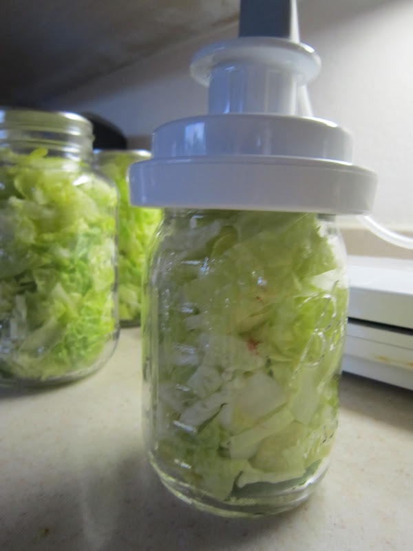 A Food Saver, Canning Jars and Lettuce