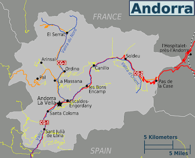 Mapa da Andorra Política Regional