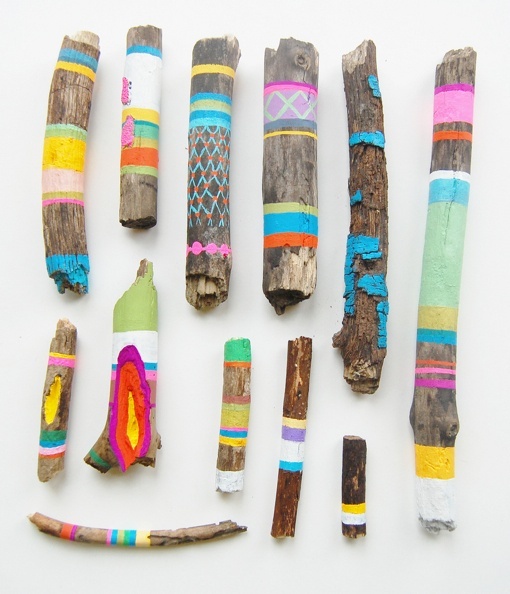Heather Horwitz Design Design DIY Painted sticks and antlers