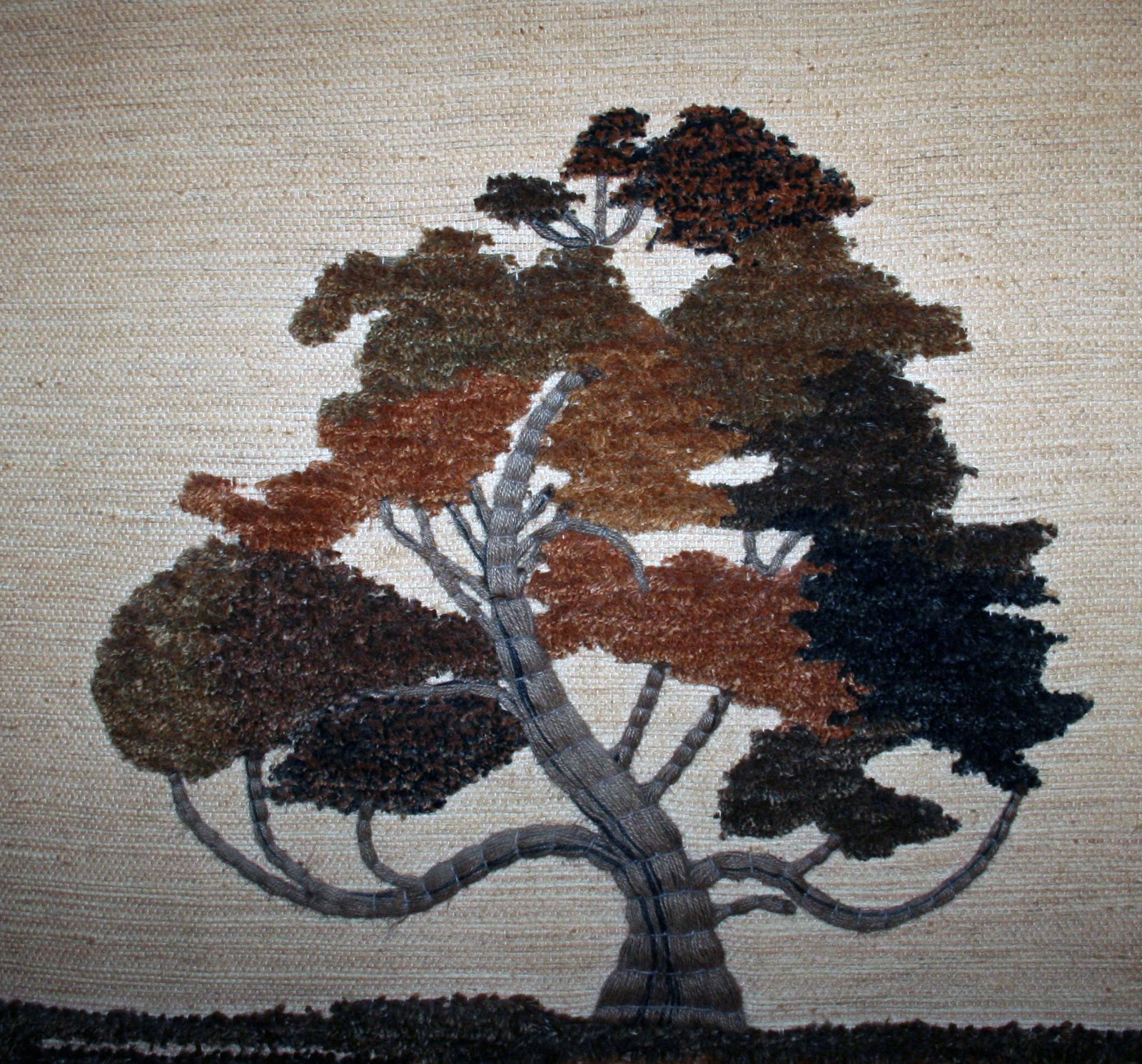 árvore em tapeçaria