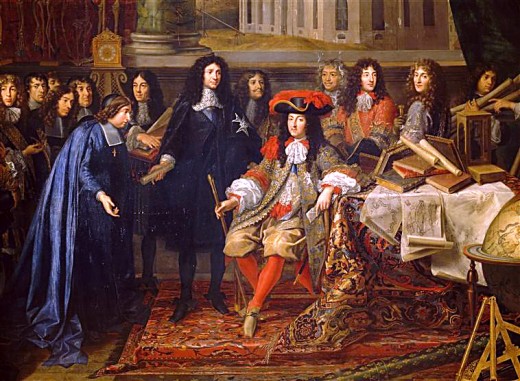 Provosts and Municipal Magistrates of Paris Discussing the Celebration of  Louis XIV 14 dit le Roi Soleil (1638-1715) at the Hotel de Ville after his  re-establishment in 1687
