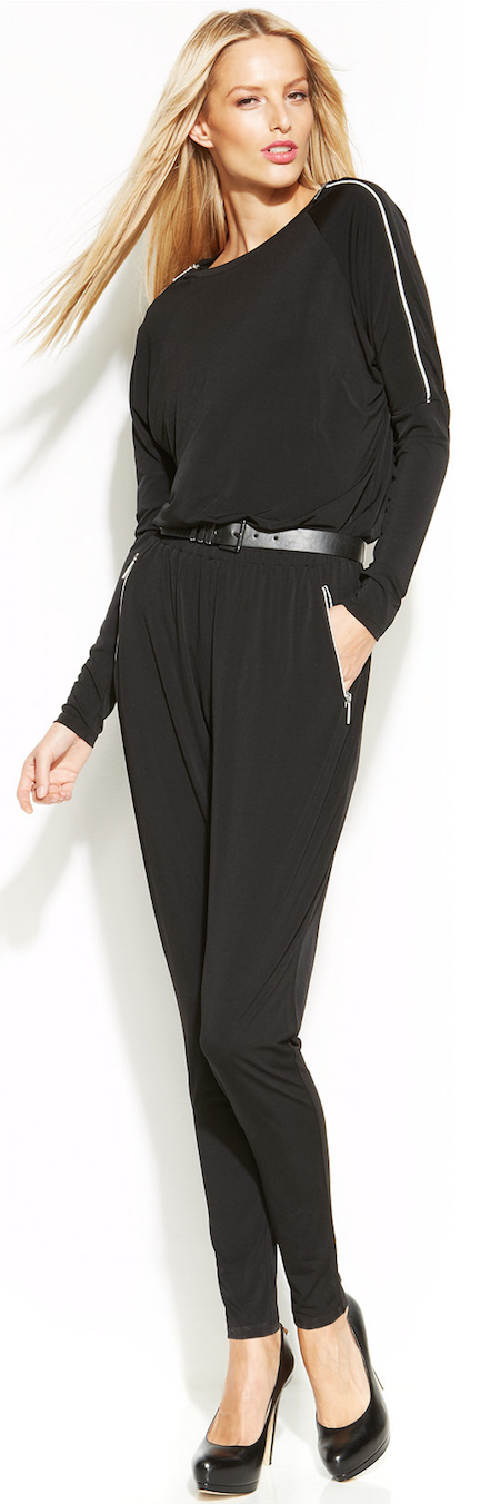 Shake up your style in MICHAEL Michael Kors\u0026#39; chic jumpsuit, featuring edgy zipper details and a fit that flatters.