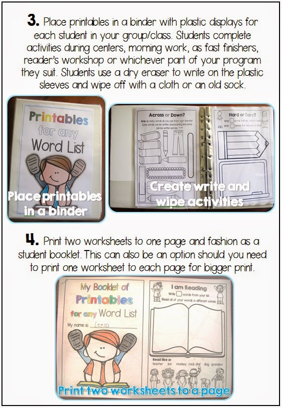 Printables for any Word List Clever Classroom Printables for any Word List Clever Classroom