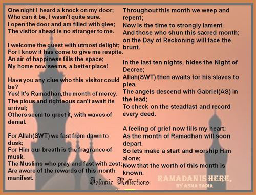 Best Ramadan Poems In English: A Long Poem About Ramadan With Title: Ramadan Here