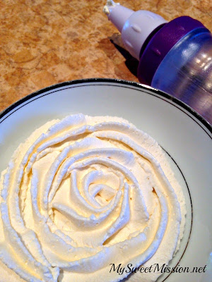 How to Make Fresh Sweet Whipped Cream for Decorating Desserts by MySweetMission.net
