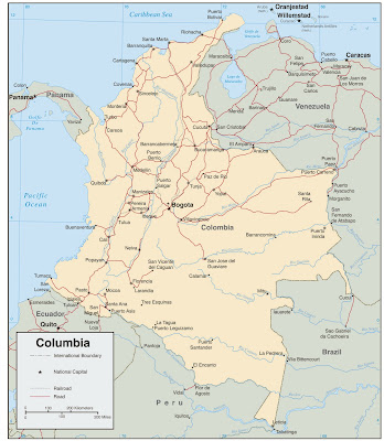 mapa físico Colombia