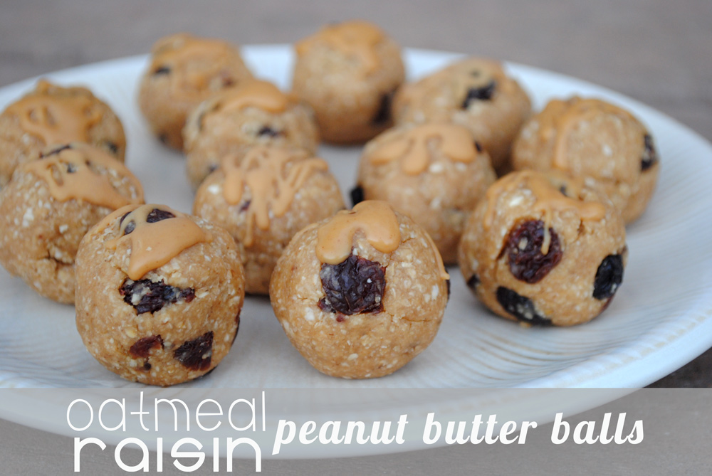 Lower Calorie Oatmeal Rasin PB Balls Fit Foodie Finds