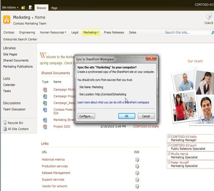 Synchronize SharePoint 2010 features Synchronize SharePoint content
