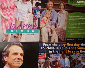 Jo Anne Simon, Peter Sikora, Gov. Cuomo campaign flyers